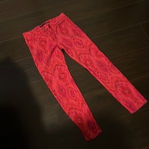Joes jeans ASO Pretty Little Liars Aria aztech print red jeans size 27
